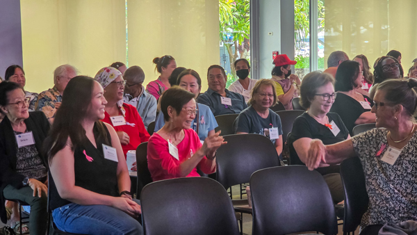 event attendees smiling